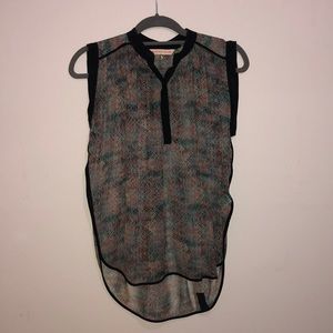 Rebecca Taylor Silk High Low Sleeveless Tunic